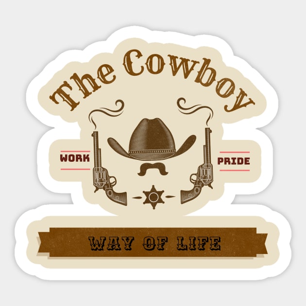 The cowboy way of life Sticker by DiMarksales